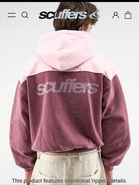 Scuffers Lizzie Burgundy Two-Tone Hooded Sweatshirt SOLD OUT ITEM